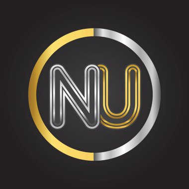 vektör çizim altın harf nu