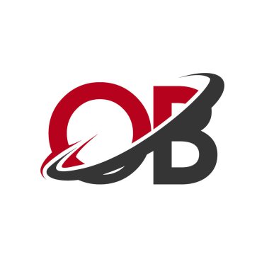 Kırmızı ve siyah harfler ob vektör çizim