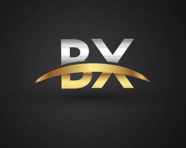 BX harfler ilk logo kimlik illüstrasyon