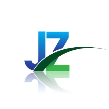 mavi ve yeşil harfler jz vektör çizim