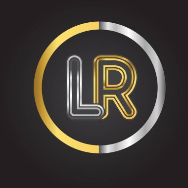 Altın harfler lr vektör çizim