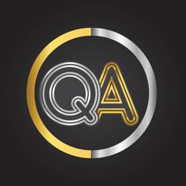 Altın harfler qa vektör çizim