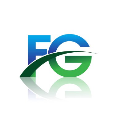 mavi ve yeşil vektör çizim fg mektuplar