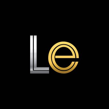 Le harfler ilk logo kimlik illüstrasyon