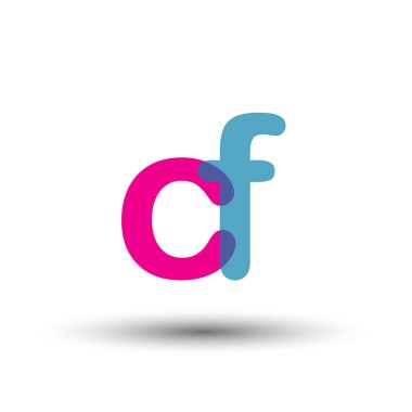 renkli vektör logo harfleri cf ile