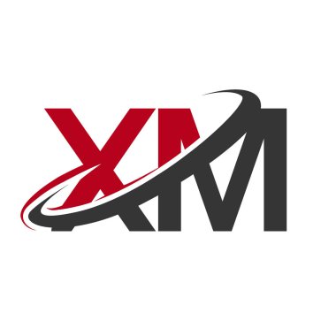 Kırmızı ve siyah harfler xm vektör çizim