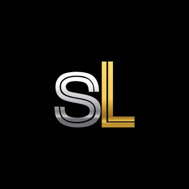 sl vektör çizim gümüş ve altın harfler