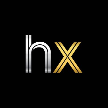 HX harfler ilk logo kimlik illüstrasyon