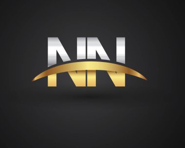 NN harfler ilk logo kimlik illüstrasyon