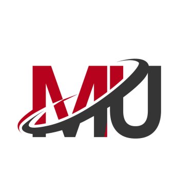 Kırmızı ve siyah harfler mu vektör çizim