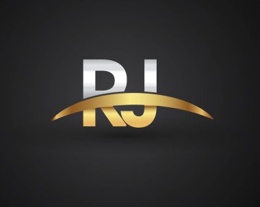 RJ harfler ilk logo kimlik illüstrasyon