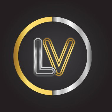 Altın harfler vektör çizim lv