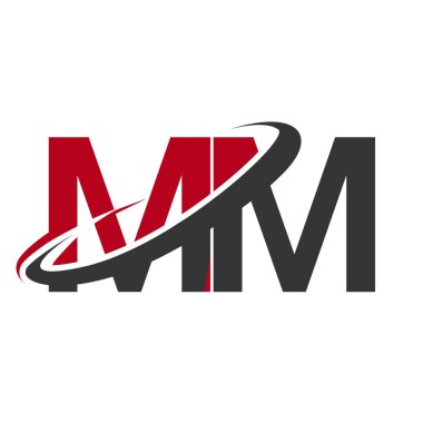 Kırmızı ve siyah harfler mm vektör çizim