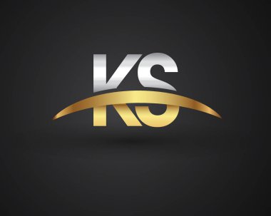 Gümüş ve altın harfler ks vektör çizim