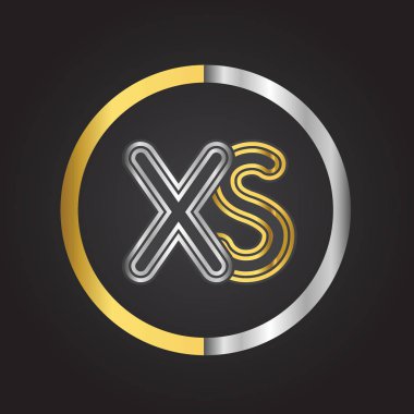 Gümüş altın harfler xs ile vektör çizim