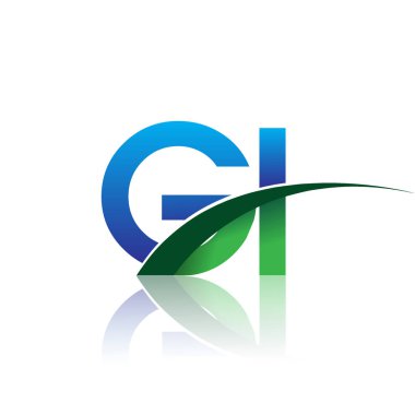 mavi ve yeşil harfler gi vektör çizim