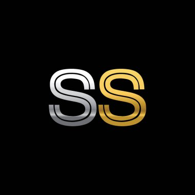 Gümüş ve altın harfler ss vektör çizim