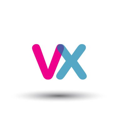 Renkli vektör logo harfleri vx ile