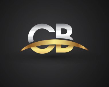 CB harf ilk logo kimlik illüstrasyon