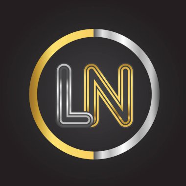 Altın harfler ln vektör çizim