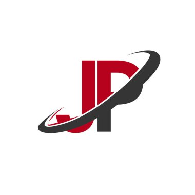 jp vektör çizim kırmızı ve siyah alfabesi harfleri