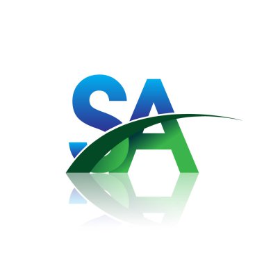 mavi ve yeşil vektör çizim sa mektuplar