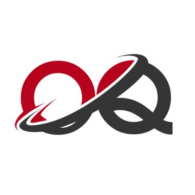 Kırmızı ve siyah harfler oq vektör çizim