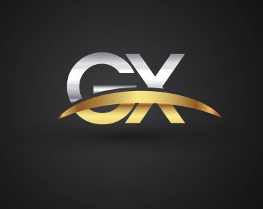 GX harfler ilk logo kimlik illüstrasyon