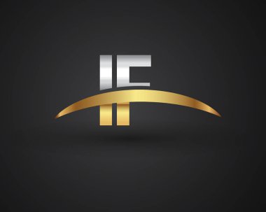 Harf logo kimlik resimde ilk Eğer