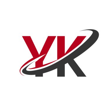 Kırmızı ve siyah harfler yk vektör çizim