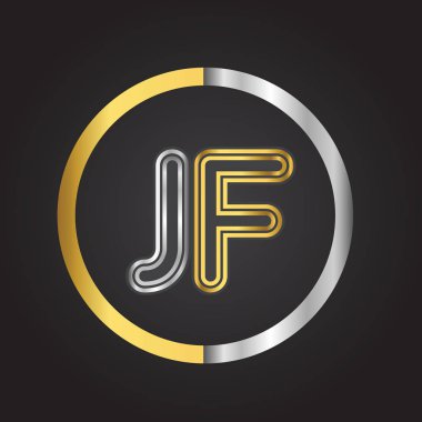 Altın harfler jf vektör çizim