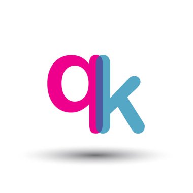 renkli vektör logo harfleri qk ile