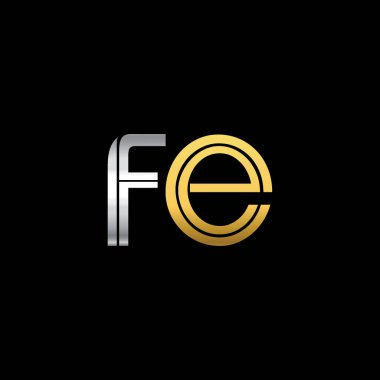 Fe harfler ilk logo kimlik illüstrasyon
