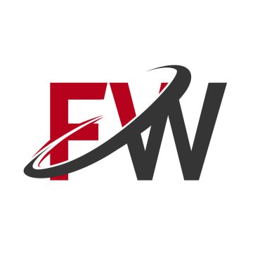 FW harfler ilk logo kimlik illüstrasyon