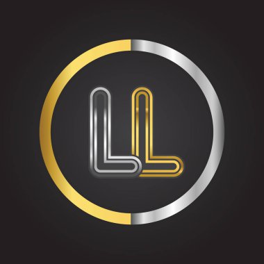 Altın harfler ll vektör çizim