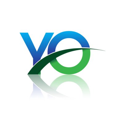 vektör illüstrasyon mavi ve yeşil harf yo