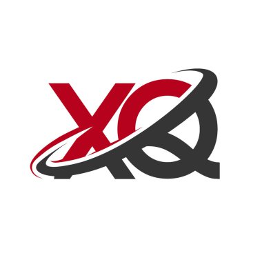 Kırmızı ve siyah harfler xq vektör çizim