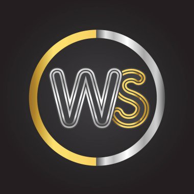 Gümüş altın harfler ws ile vektör çizim