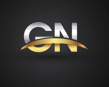 GN harfler ilk logo kimlik illüstrasyon