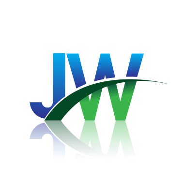 mavi ve yeşil harfler jw vektör çizim