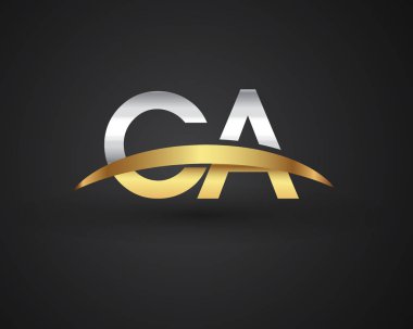 CA harfler ilk logo kimlik illüstrasyon