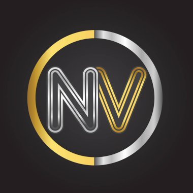 nv vektör çizim altın harfler