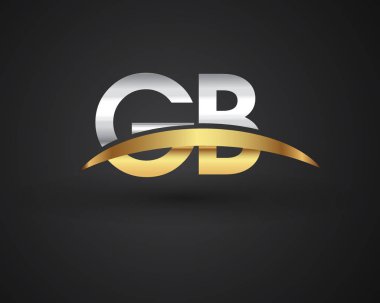 GB harfler ilk logo kimlik illüstrasyon