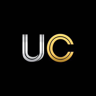 Gümüş ve altın harfler uc vektör çizim