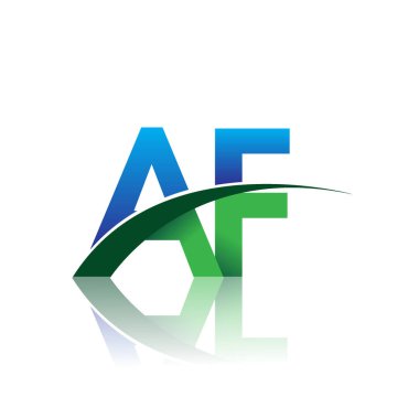 mavi ve yeşil vektör logo ile af mektuplar