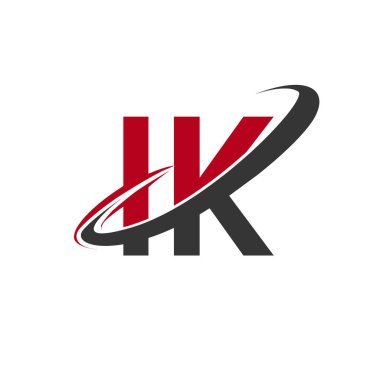 Kırmızı ve siyah harfler IK vektör çizim