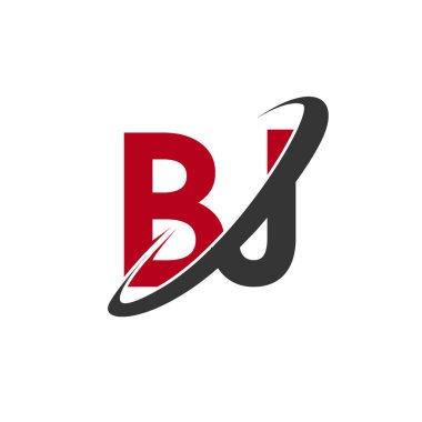 BJ harfler ilk logo kimlik illüstrasyon