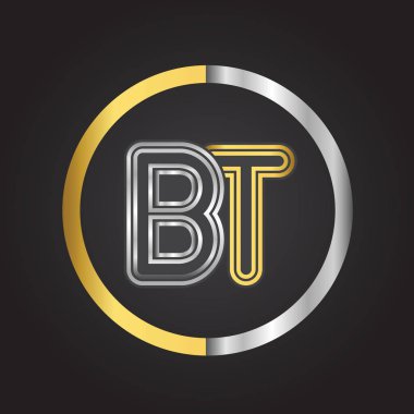 BT harfler ilk logo kimlik illüstrasyon