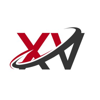 Kırmızı ve siyah harfler xv vektör çizim