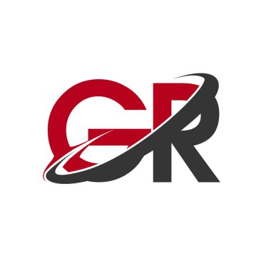 Kırmızı ve siyah harfler gr vektör çizim